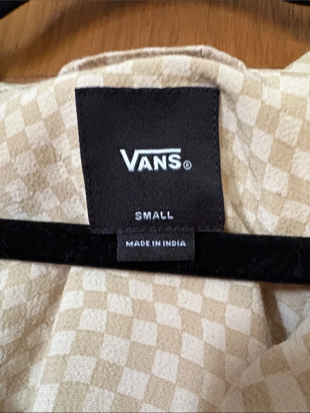 Vans Beige Checkerboard Long-Sleeve Button-Down Shirt